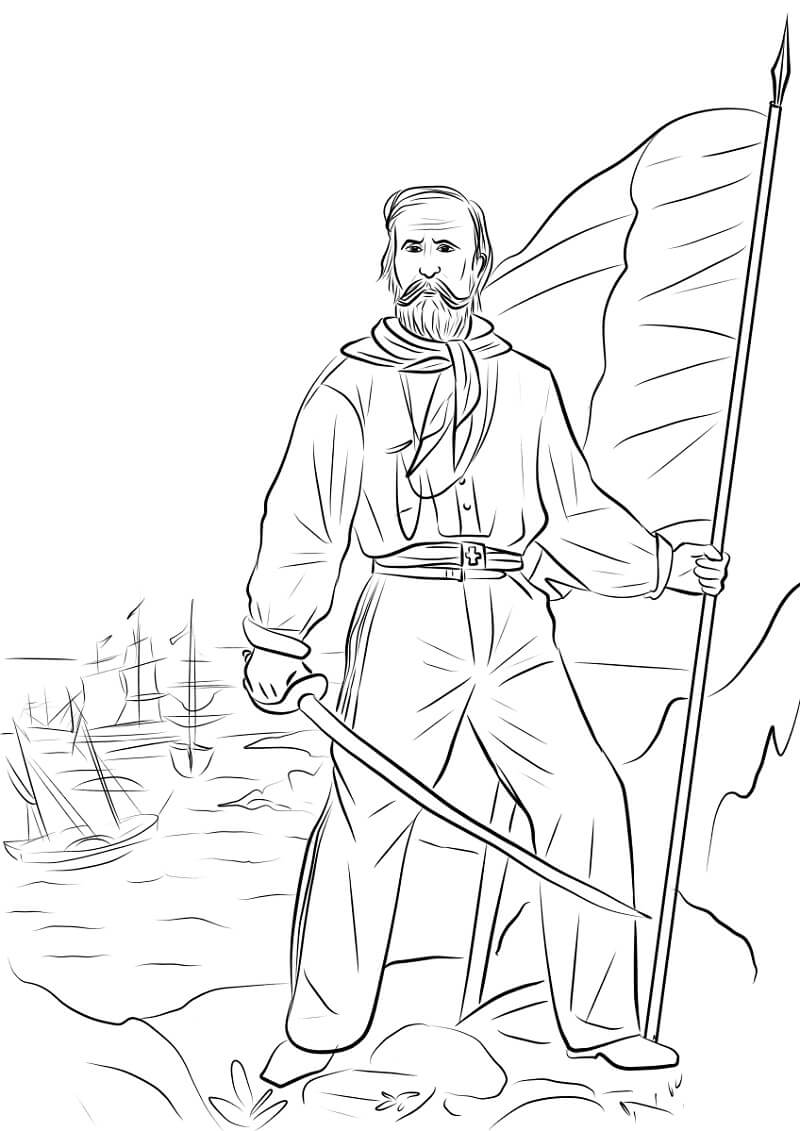 Coloriage Giuseppe Garibaldi à imprimer