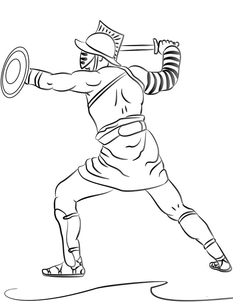 Coloriage Gladiateur 1 à imprimer