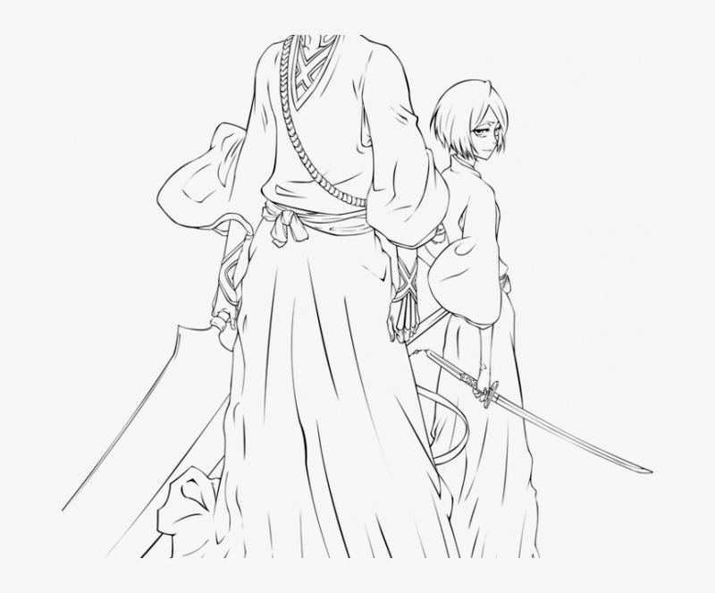 Coloriage Ichigo avec une grande épée