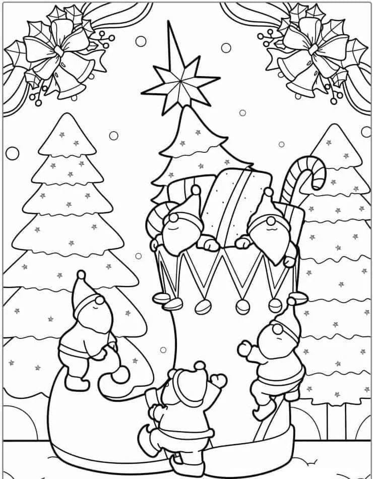 Coloriage Image Amusement de Noël à imprimer