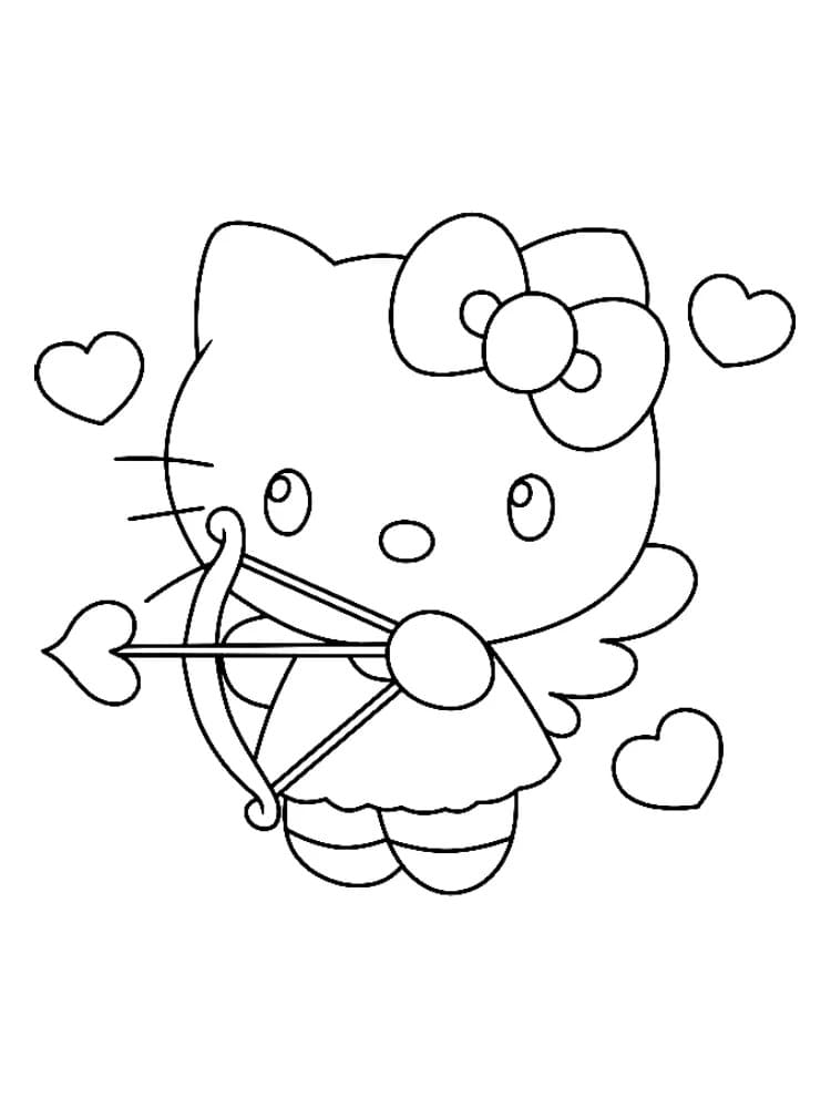 Coloriage Image de Hello Kitty basique à imprimer