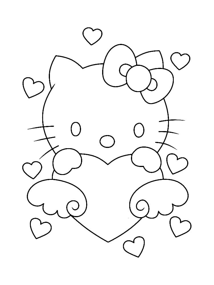 Coloriage Image de Hello Kitty facile à imprimer