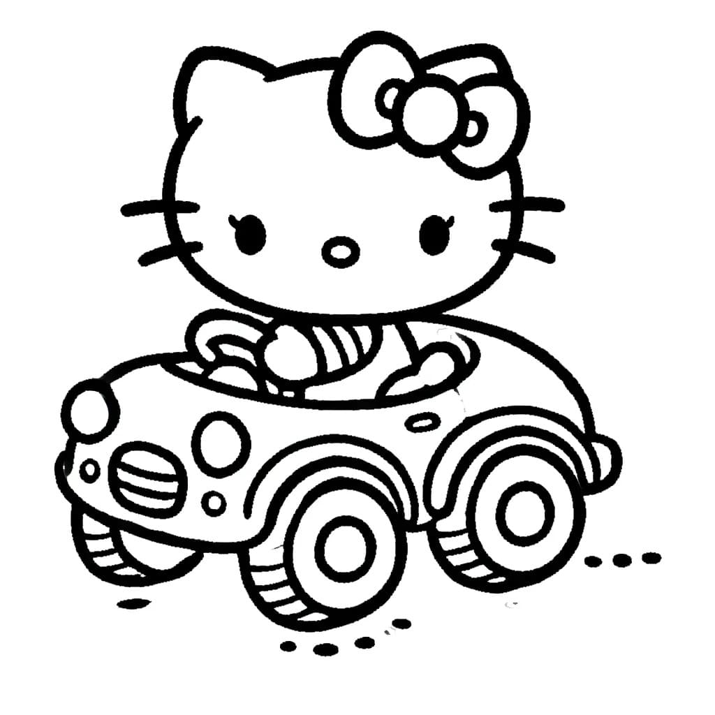 Coloriage Image de Hello Kitty gratuite à imprimer