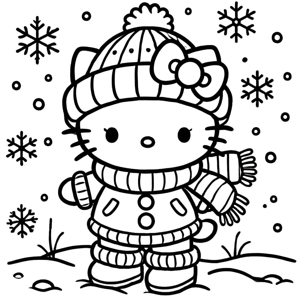 Coloriage Image de Hello Kitty gratuite imprimable à imprimer