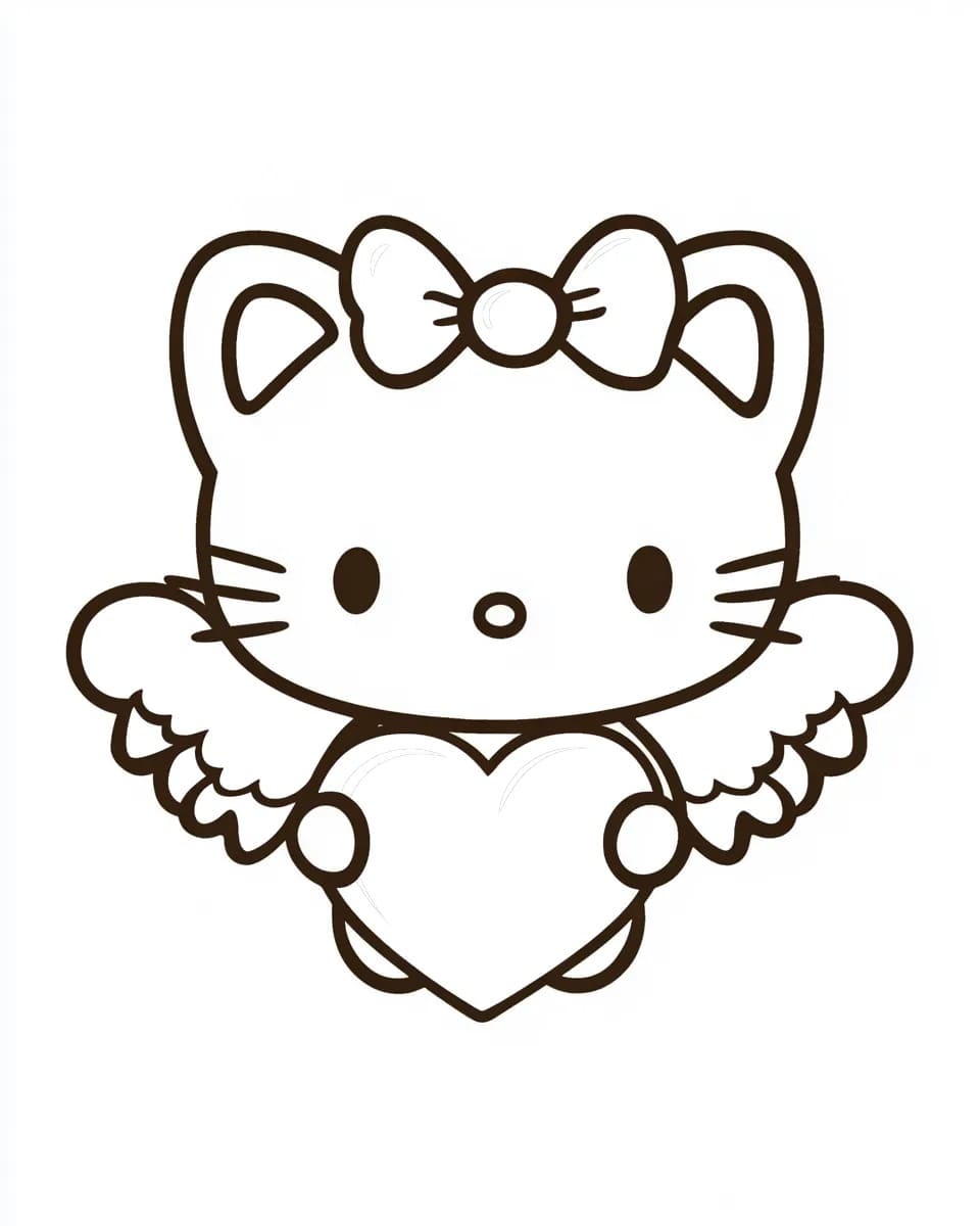 Coloriage Image de Hello Kitty imprimable à imprimer