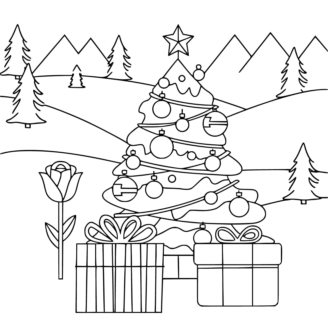 Coloriage Image de Noël chez les enfants à imprimer