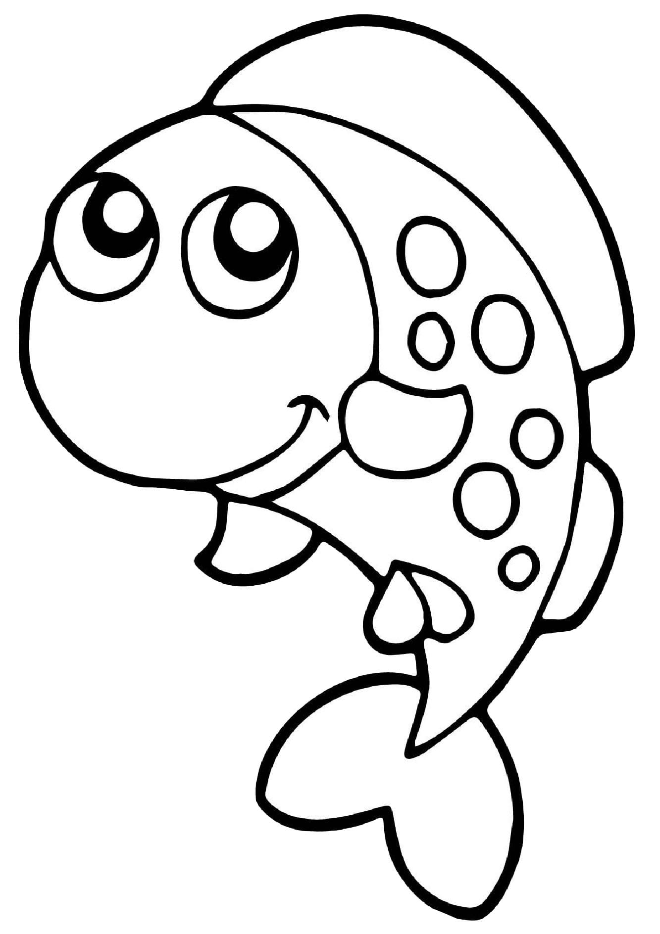 Coloriage Image de poisson mignon gratuite