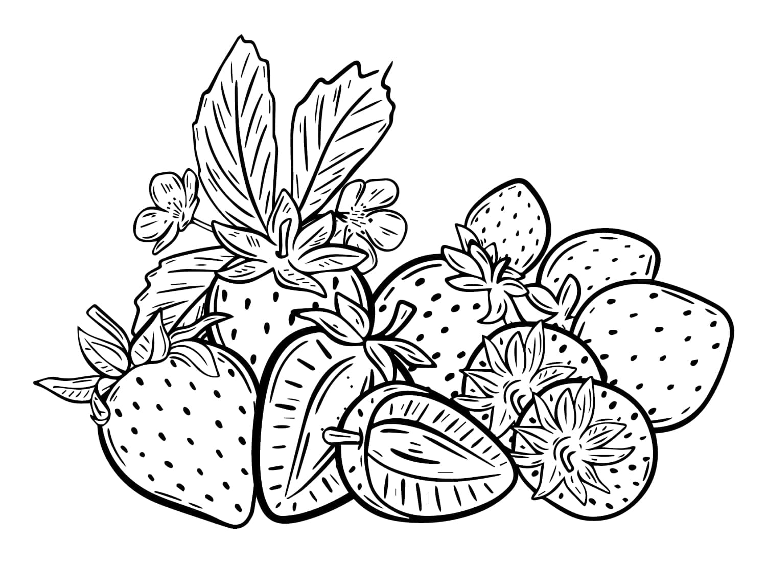 Coloriage Fruit de Fraise dessin gratuit à imprimer