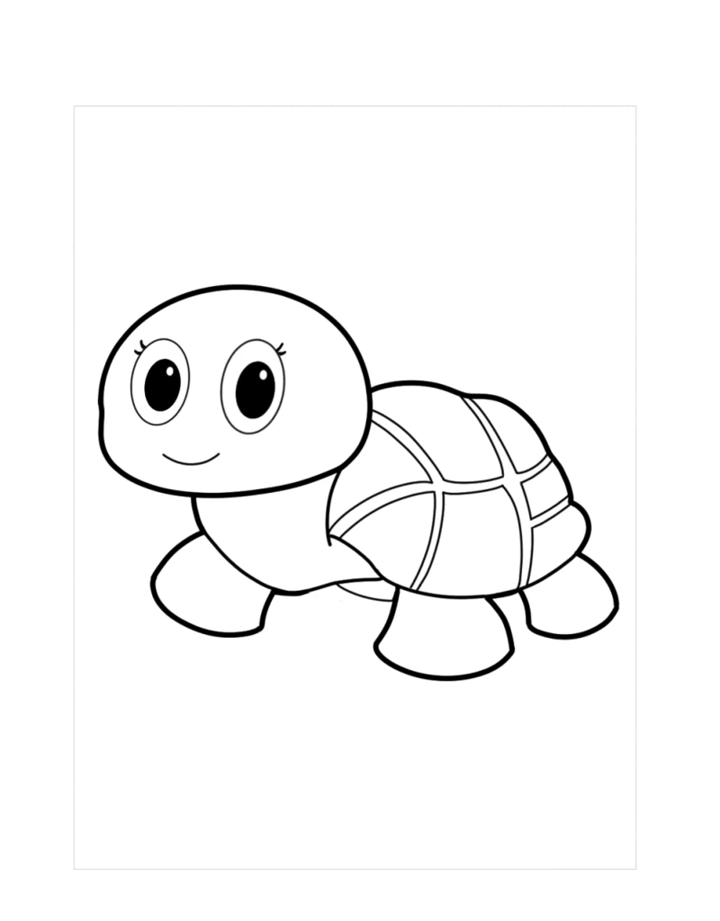 Coloriage j’aime la tortue à imprimer