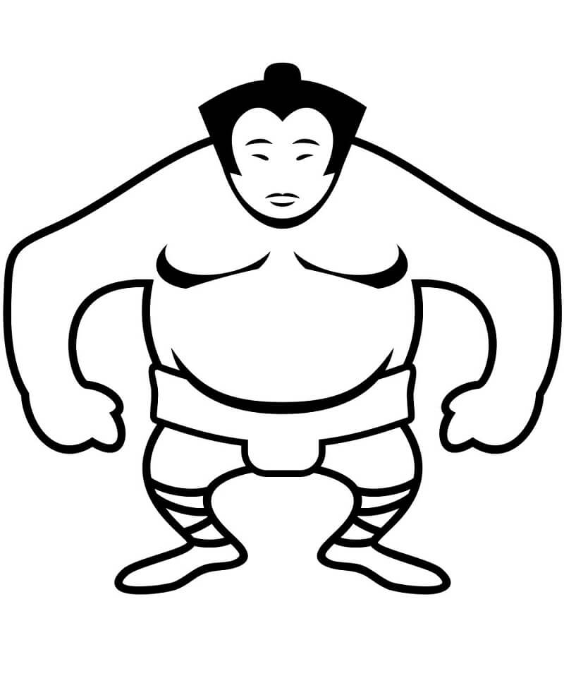 Coloriage Japon Sumo