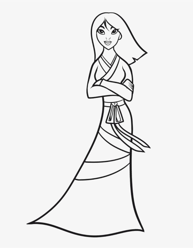 Coloriage Jeune Mulan