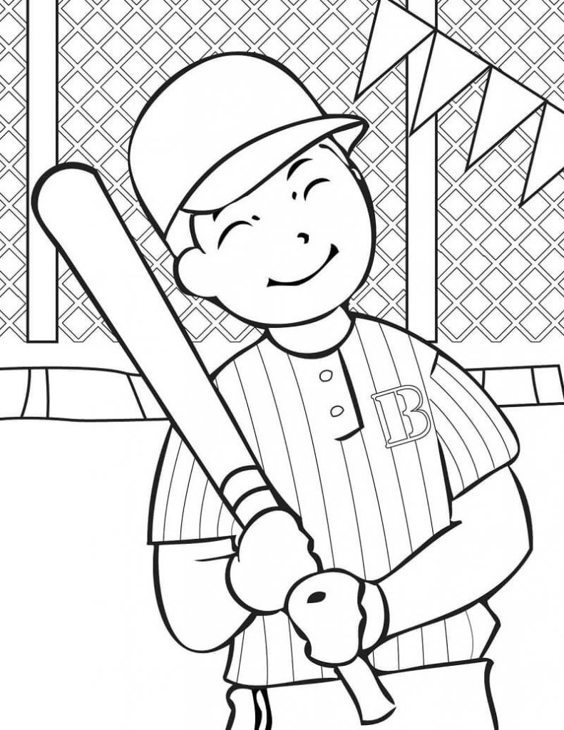 Coloriage Joueur de Baseball 1 à imprimer