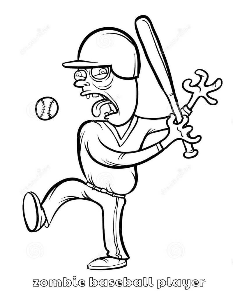 Coloriage Joueur de Baseball Drôle à imprimer