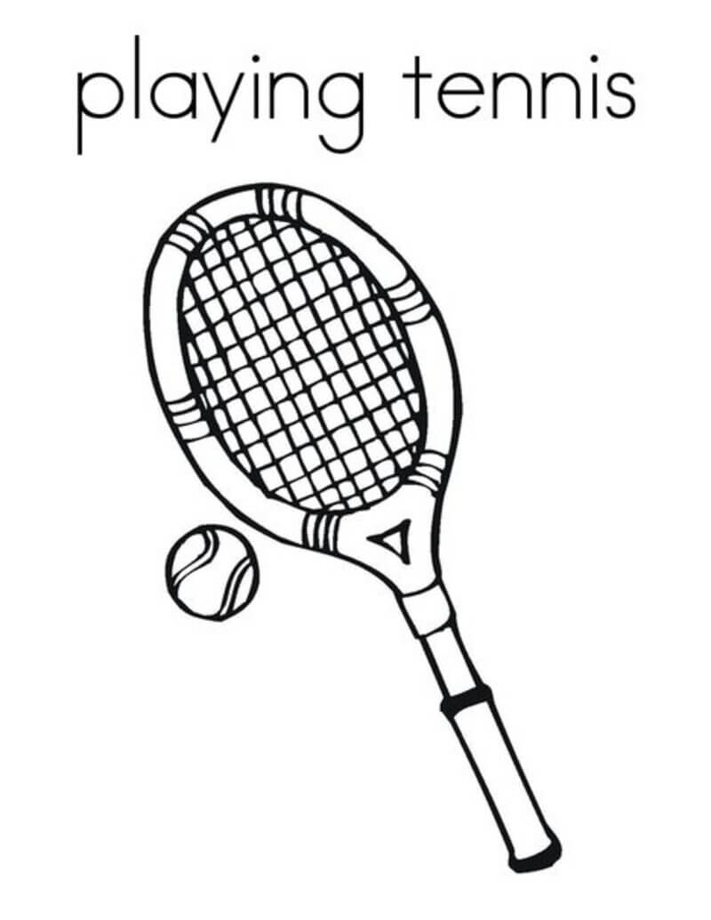 Coloriage Jouons au tennis