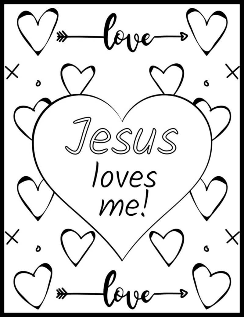 Coloriage Jésus m'aime