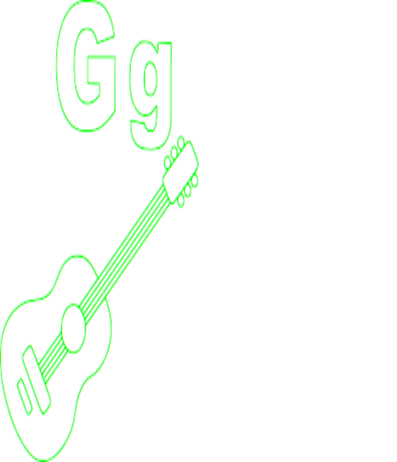Coloriage Lettre G pour guitare à imprimer