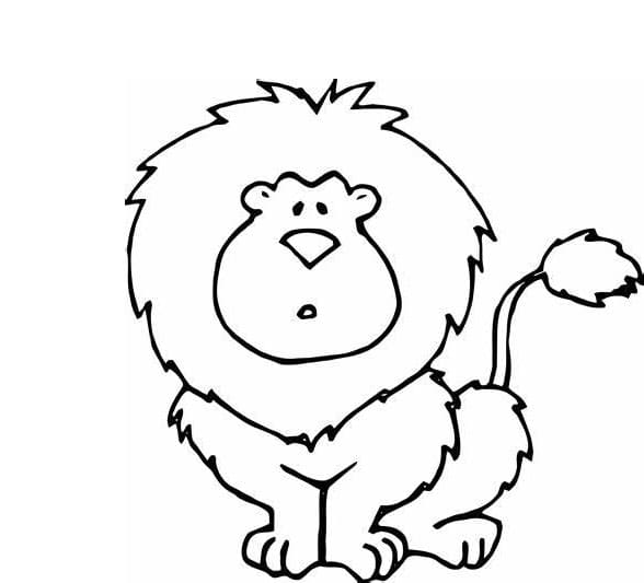 Coloriage Lion mignon