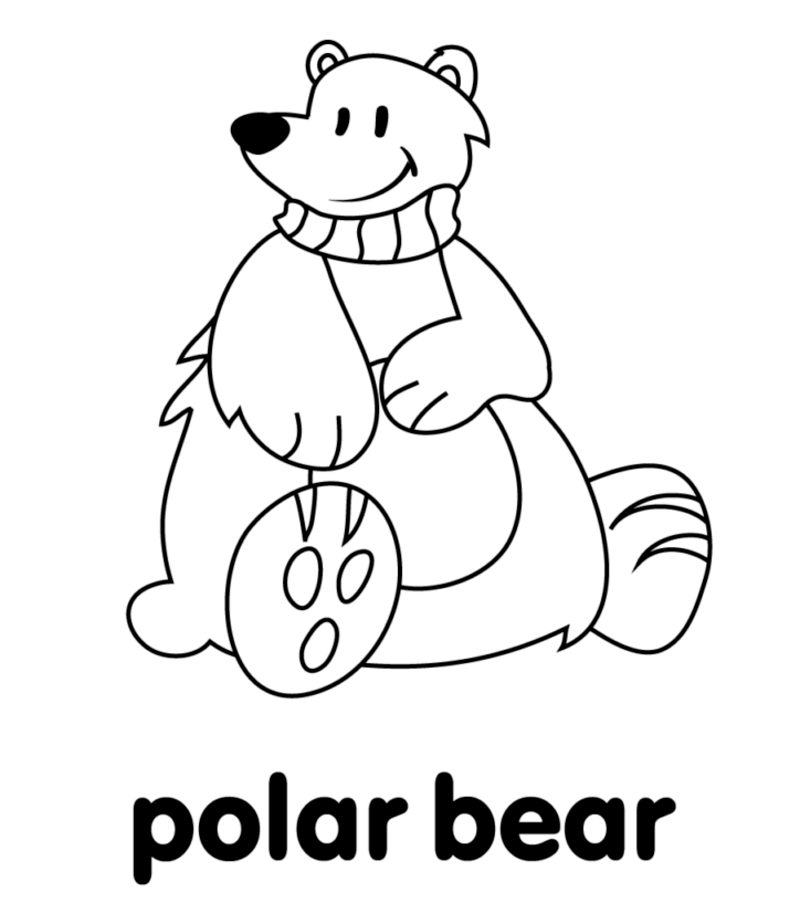 Coloriage L'ours polaire est assis