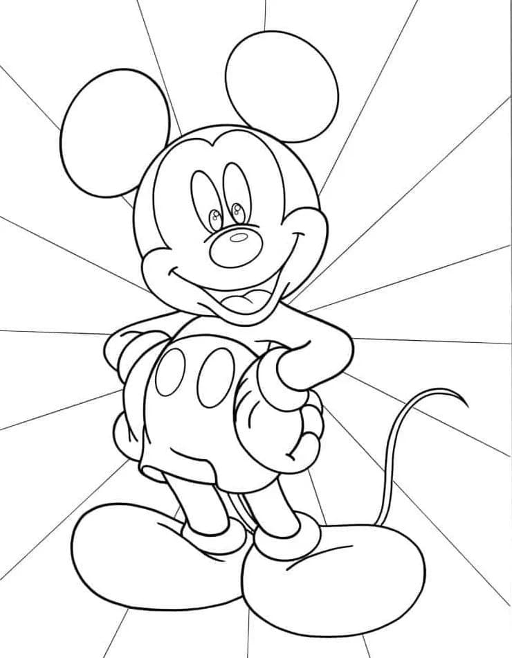 Coloriage Mickey Mouse imprimable pour enfants à imprimer