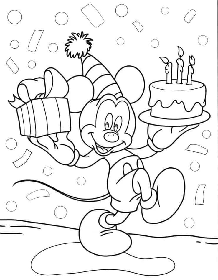 Coloriage Mickey Mouse très heureux à imprimer