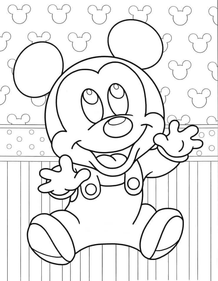 Coloriage Mickey Mouse très mignon à imprimer