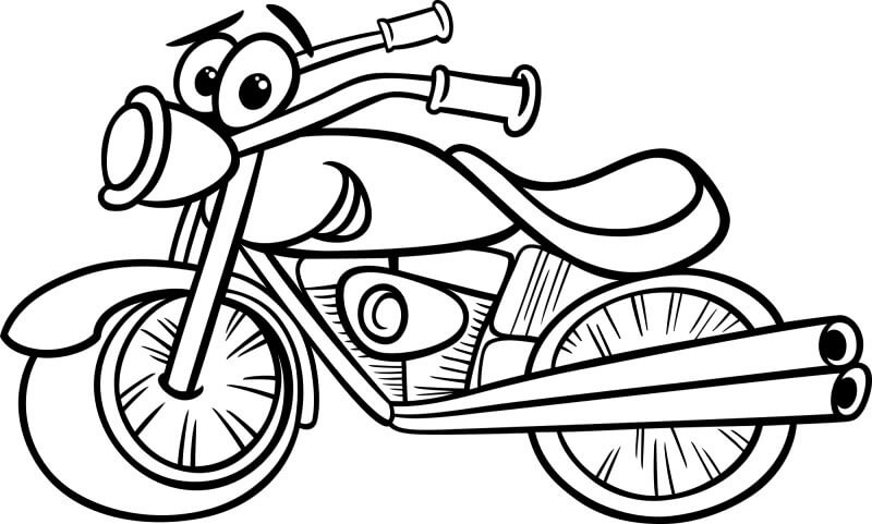 Coloriage Moto de dessin animé