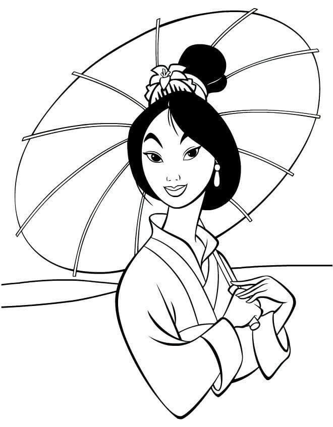 Coloriage Princesse Mulan à imprimer