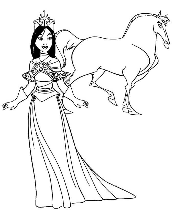 Coloriage Mulan et Khan