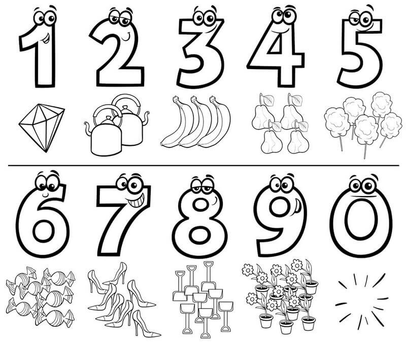 Coloriage Numéros de dessin animé à imprimer