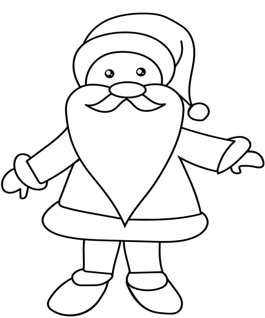 Coloriage Père-Noël Avec sa Hotte Sur le Dos - Dessin gratuit à imprimer