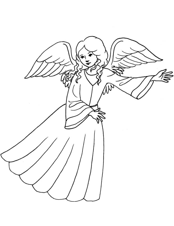 Coloriage Petite ange volant à imprimer