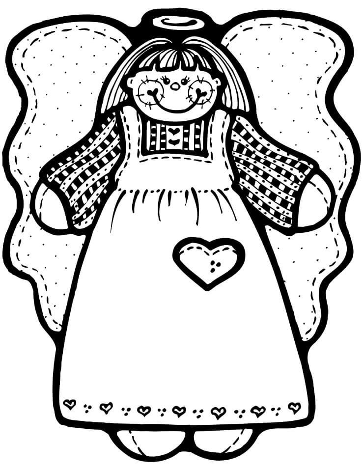 Coloriage Petite fille ange tendant les bras à imprimer