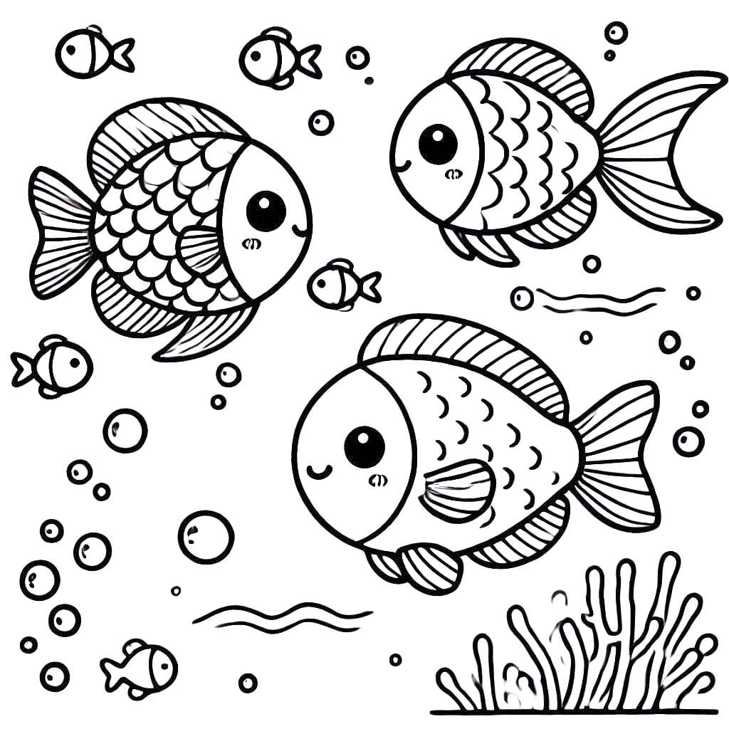 Coloriage Poisson 2 à imprimer