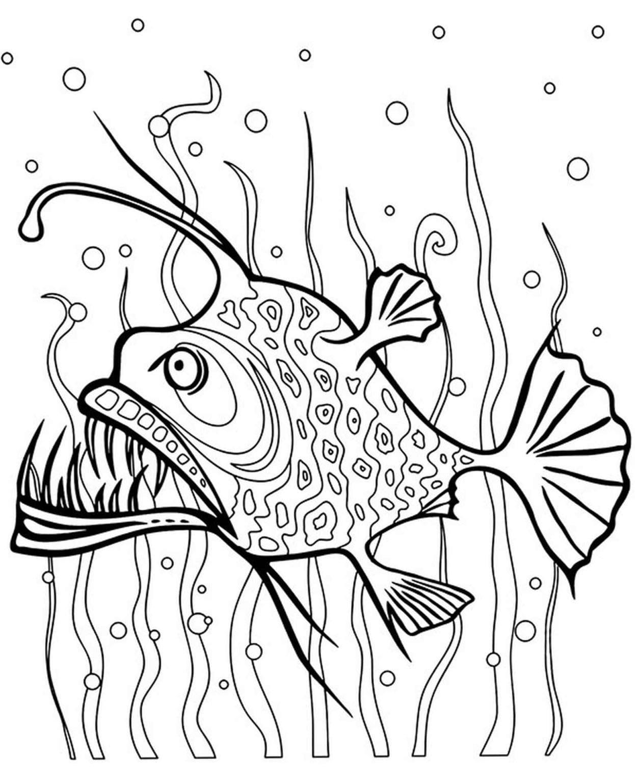 Coloriage Poisson en colère