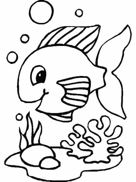 Coloriage Poisson heureux à imprimer