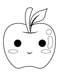 Coloriage Pomme avec yeux et bouche