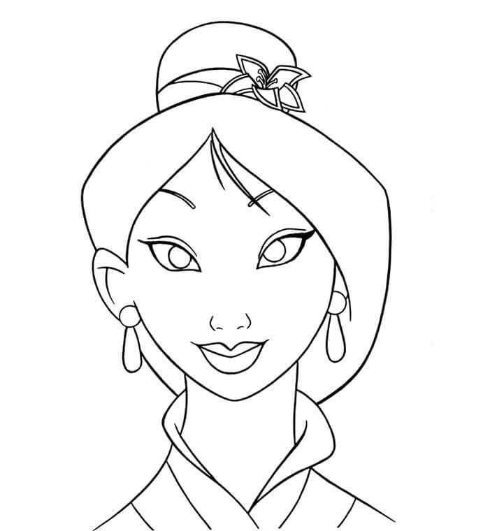 Coloriage Portrait de Mulan