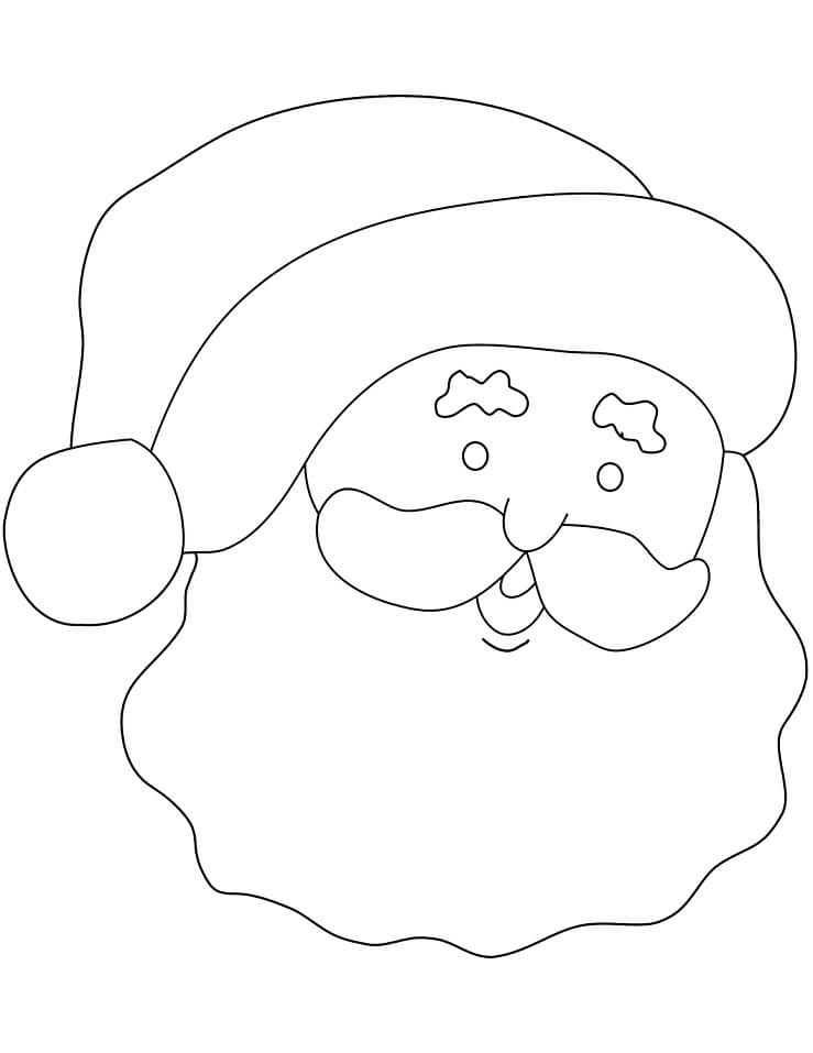 Coloriage Portrait du Père Noël dessiné à imprimer