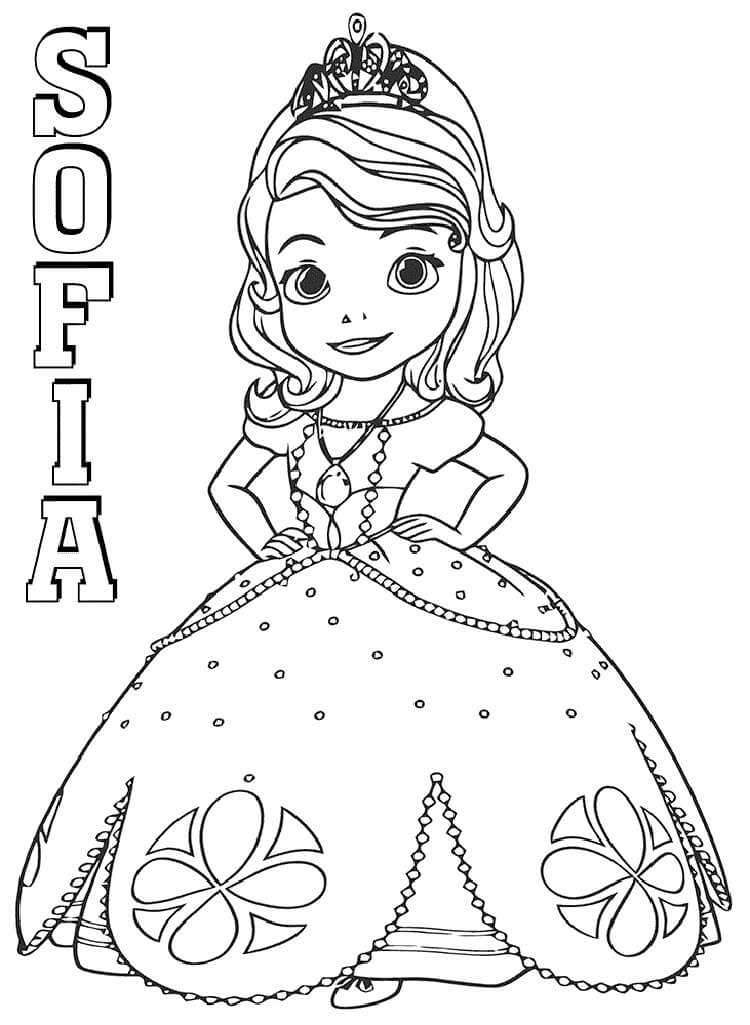 Coloriage Princesse Sofia mignonne à imprimer