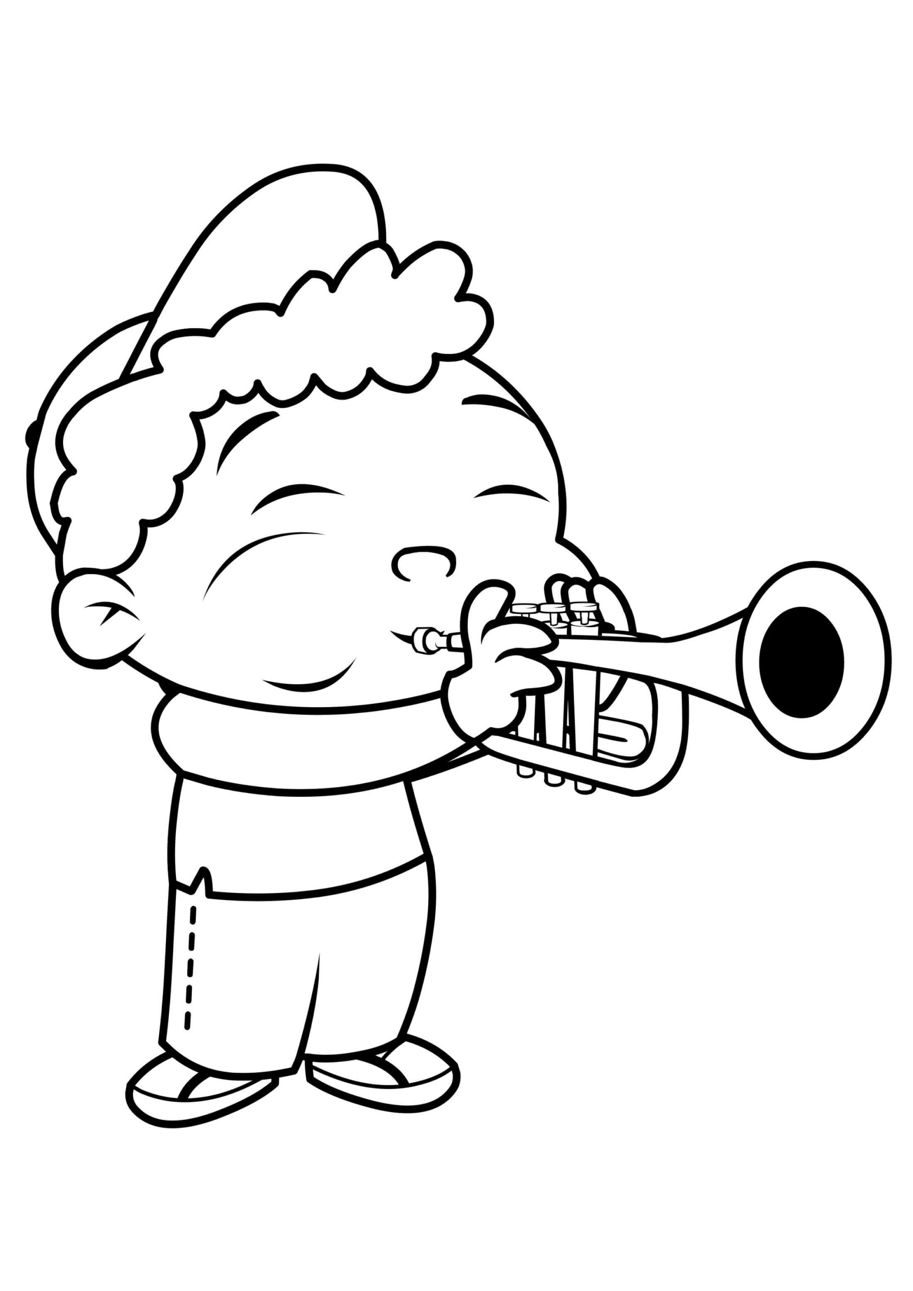 Coloriage Quincy joue de la trompette à imprimer