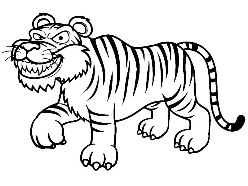 Coloriage Tigre en colère à imprimer
