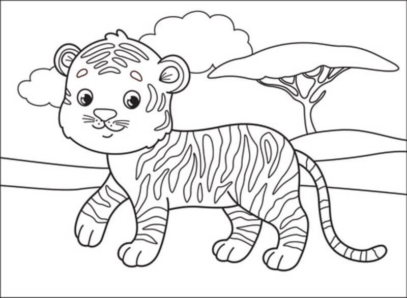 Coloriage Tigre normal à imprimer