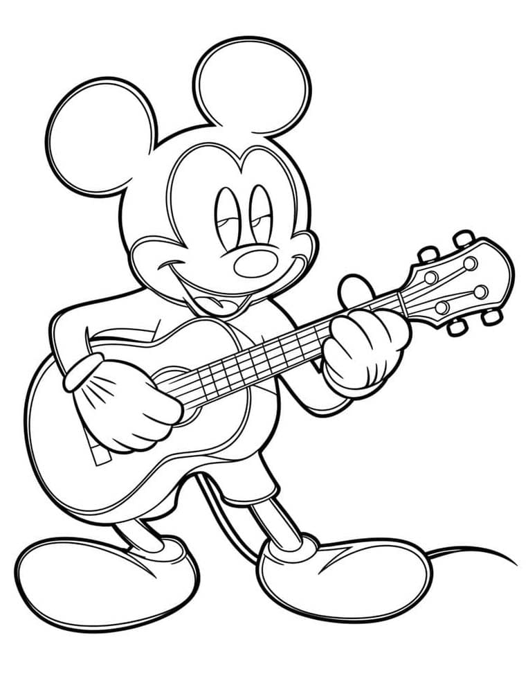 Coloriage Très simple Mickey Mouse à imprimer