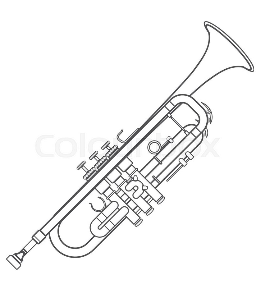 Coloriage Trompette Normale 1