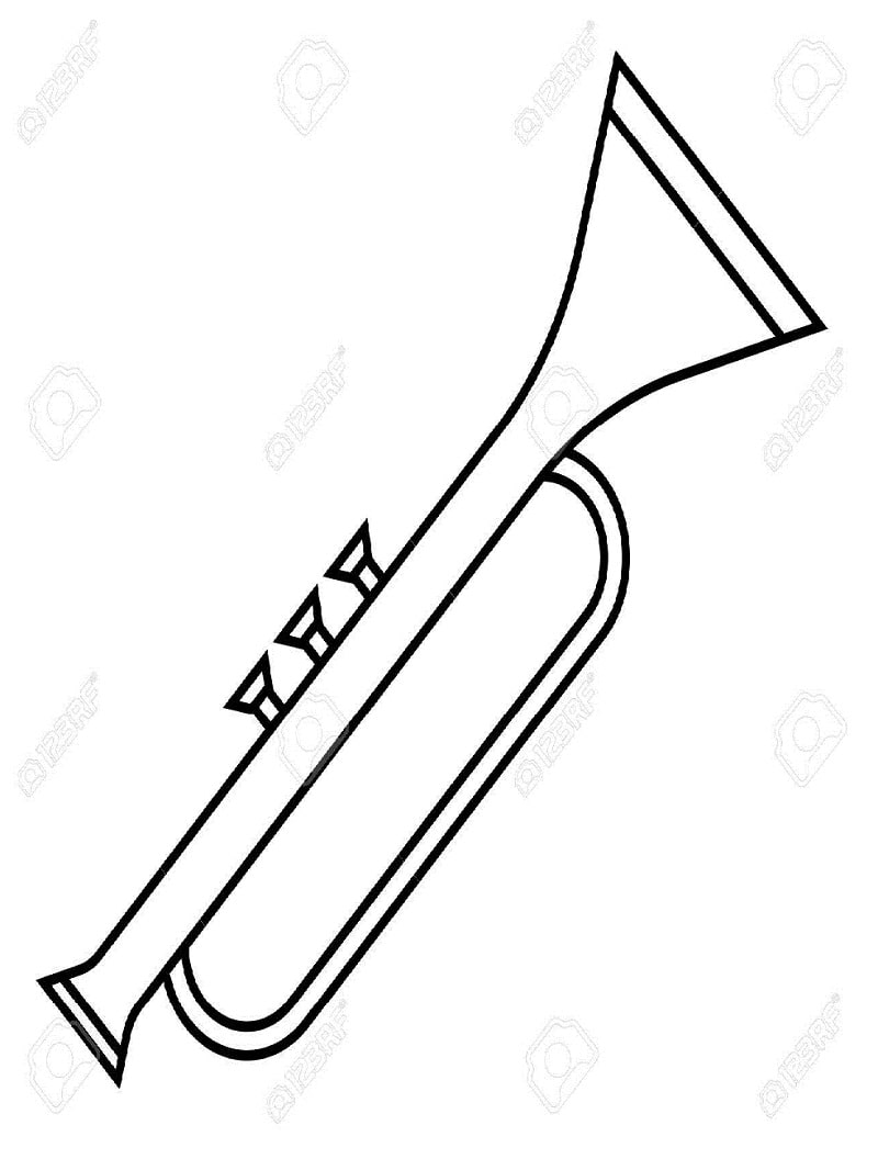 Coloriage Trompette Simple 2