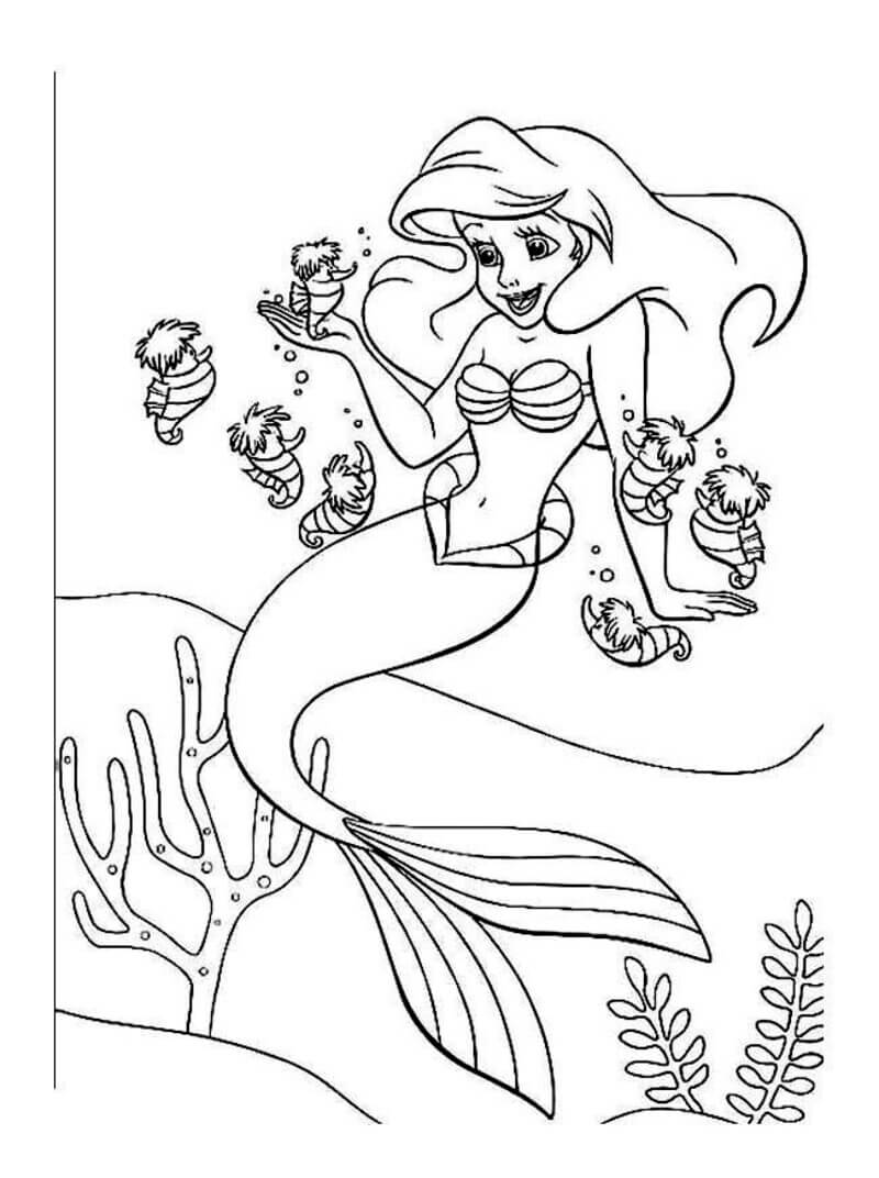 Coloriage Très belle Ariel à imprimer