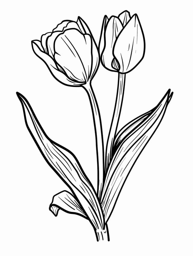 Coloriage Tulipe 5 à imprimer
