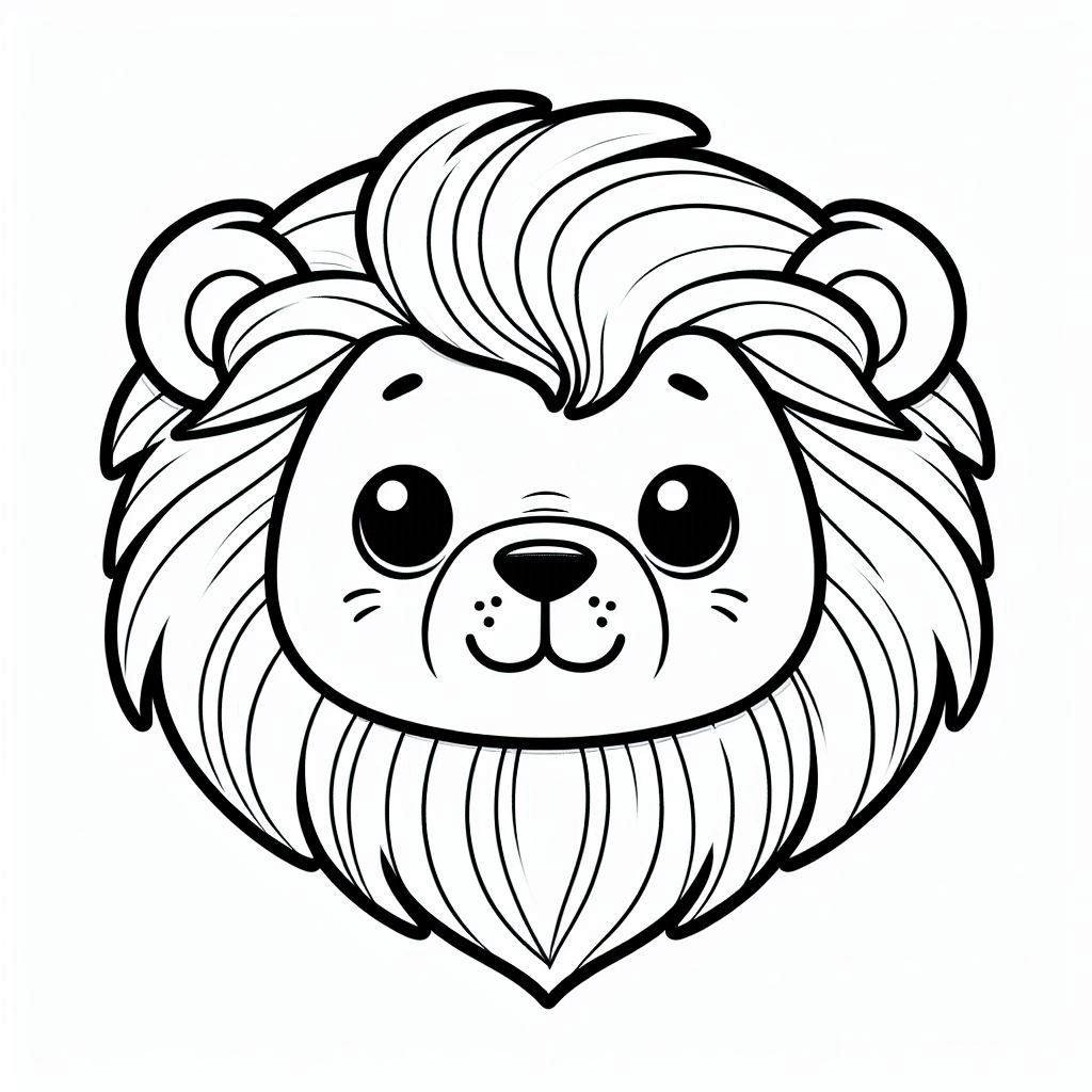 Coloriage Visage de lion mignon