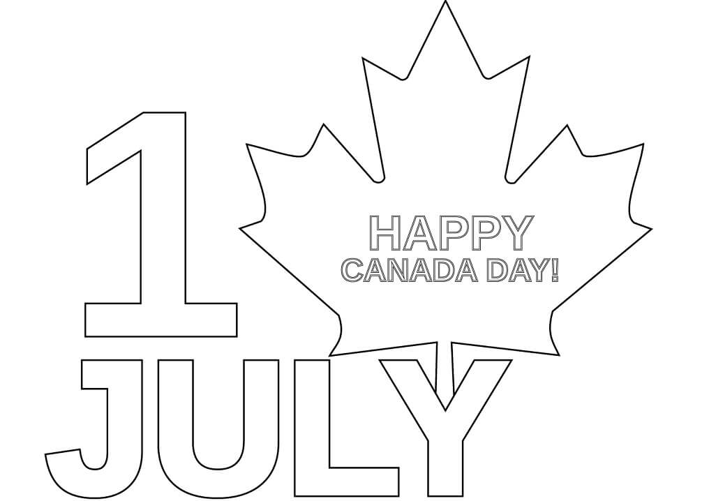Coloriage 1 juillet Fête nationale du Canada à imprimer