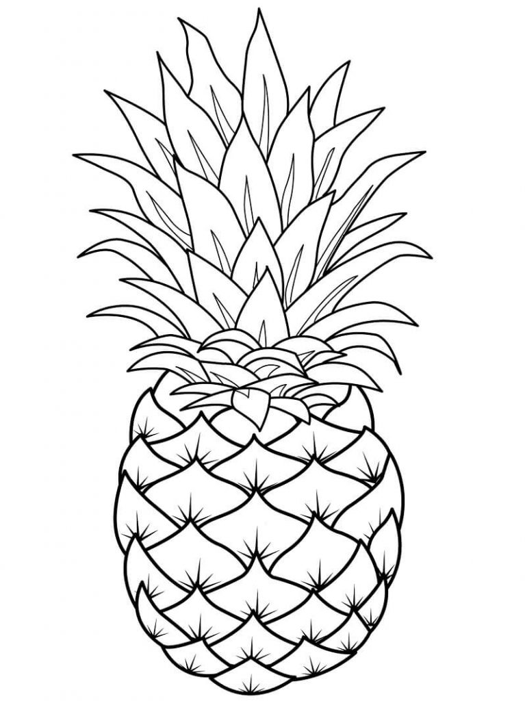 Coloriage Ananas normal 1 à imprimer